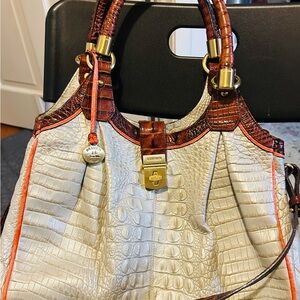 Brahmin Elisa Pearl Presley croc-embossed leather purse